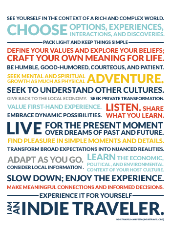 Indie Travel Manifesto